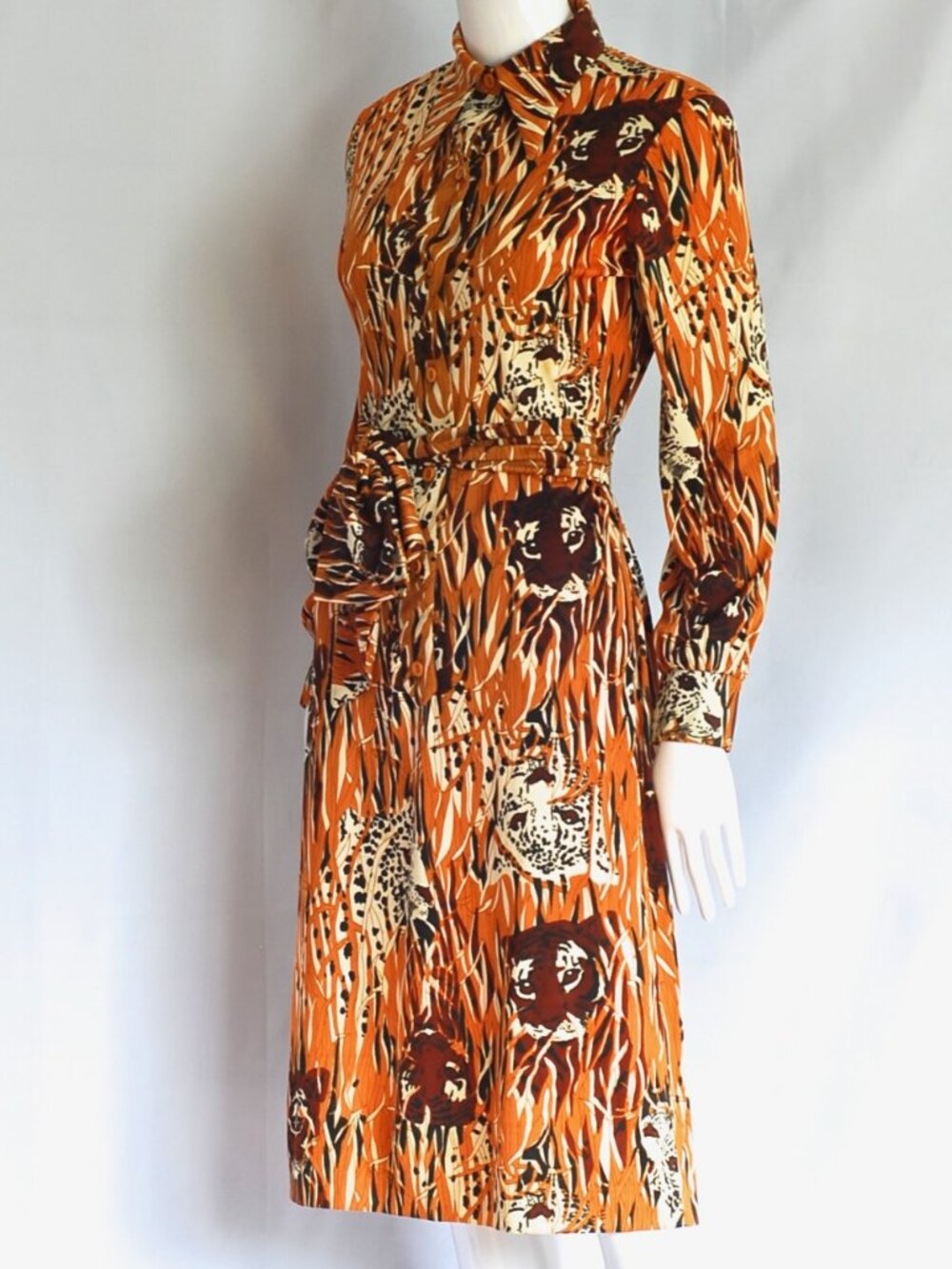 Iconic 1970's Jungle Print Colette Shirt Dress - Montreal